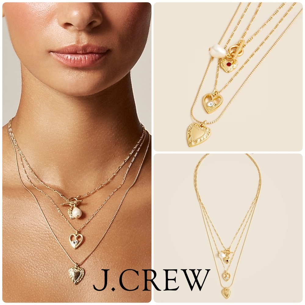 🆕 NWT J.Crew Layered Heart Necklace